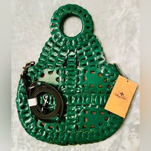 NWT Patricia Nash Ticci leather woven link Chic Green tote Handbag